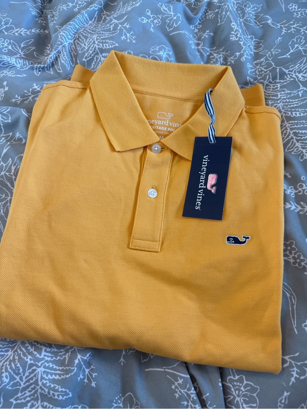 Vineyard Vines Men's Mustard Yellow Pique Polo